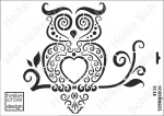 Schablone-Stencil A3 315-0969 Schnörkel Eule